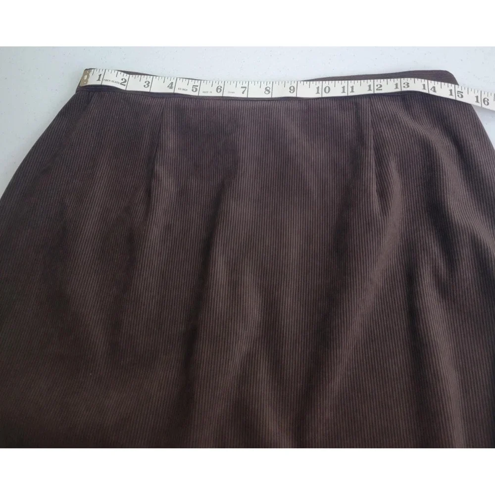 Vtg Nancy Michaels Brown Corduroy Skirt Suit 2pc Dark Academia 90s Womens 12
